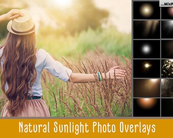 Sunlight photoshop overlays, Sun Lens Flare Overlays, Sunlight Photo Overlays, Digital Backdrop, Sun Effect, Sunlight Rays