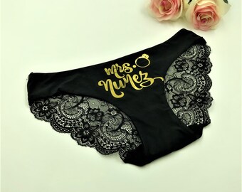 Personalized Bride Panties Bridal Shower Bride Lingerie Wedding gift Honeymoon Lingerie Bride Gift Weddings underwear
