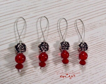 4 marker 'Little rose', Stitchmarker