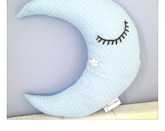 Plush baby blue decorative Moon