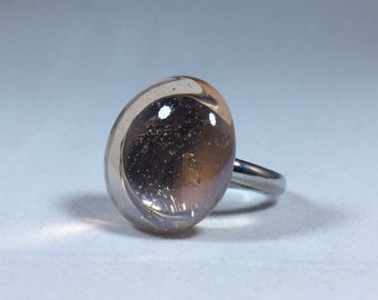 Champagne Glass Pebble Adjustable Ring
