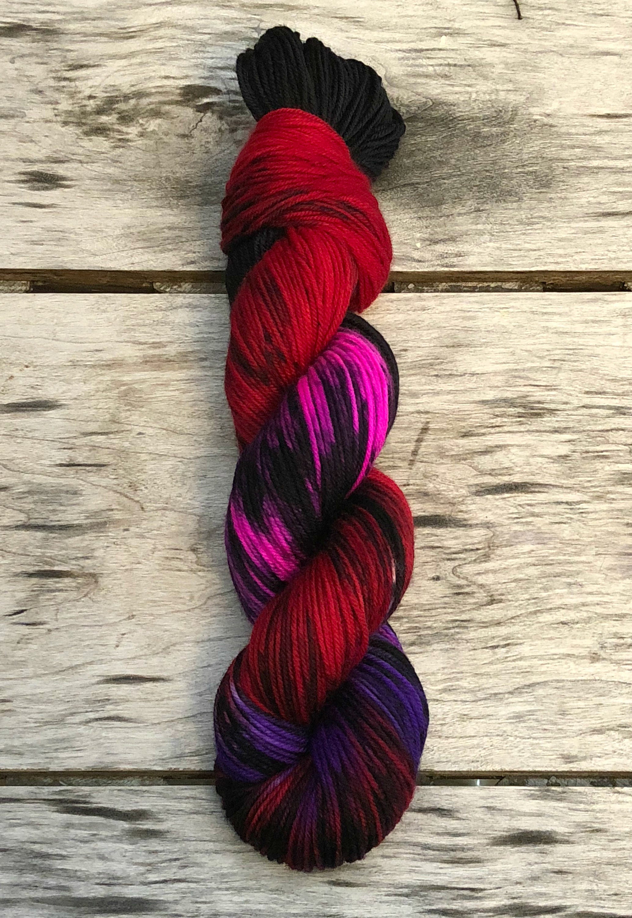yarn sw merino red and black yarn tainted love worsted