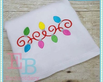 Christmas Light Strand Embroidery Design - This design is to be used on an embroidery machine. Instant Download