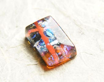 Dichroic Fused Glass Focal Cab Bead Pendant Necklace