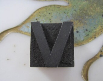 Wood Letterpress Type Printing Block Letter V
