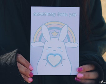 himesagi A6 "somebunny loves you" greeting card