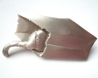 Vintage Signed JJ Silver pewter Cat in a Bag Brooch/Pin