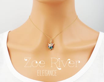 Personalized turtle choker necklace. Gold and rainbow coloured turtle choker necklace. Dainty turtle choker necklace.