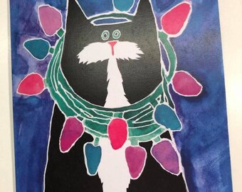 Cards: Four different designs Cat Christmas cards, you choose which one or all, blank inside, 5 x 7 size.
