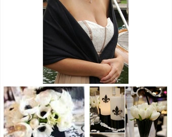 BLACK SHAWL Pashmina. Black Shawl. Scarf. Bridesmaid Shawl. Wedding Favor.
