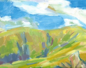 original landscape oil painting plein air canvas 9x12 An Evening on the Ridge