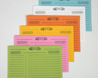 Letterpress Recipe Cards - Set of 36