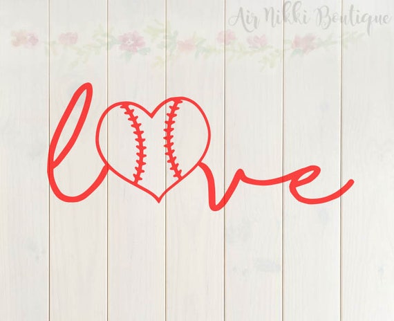 Download Baseball Love baseball heart sports SVG PNG DXF files