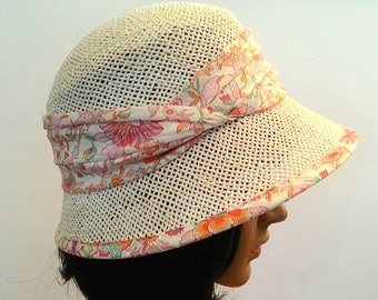 straw cloche hat and liberty drape