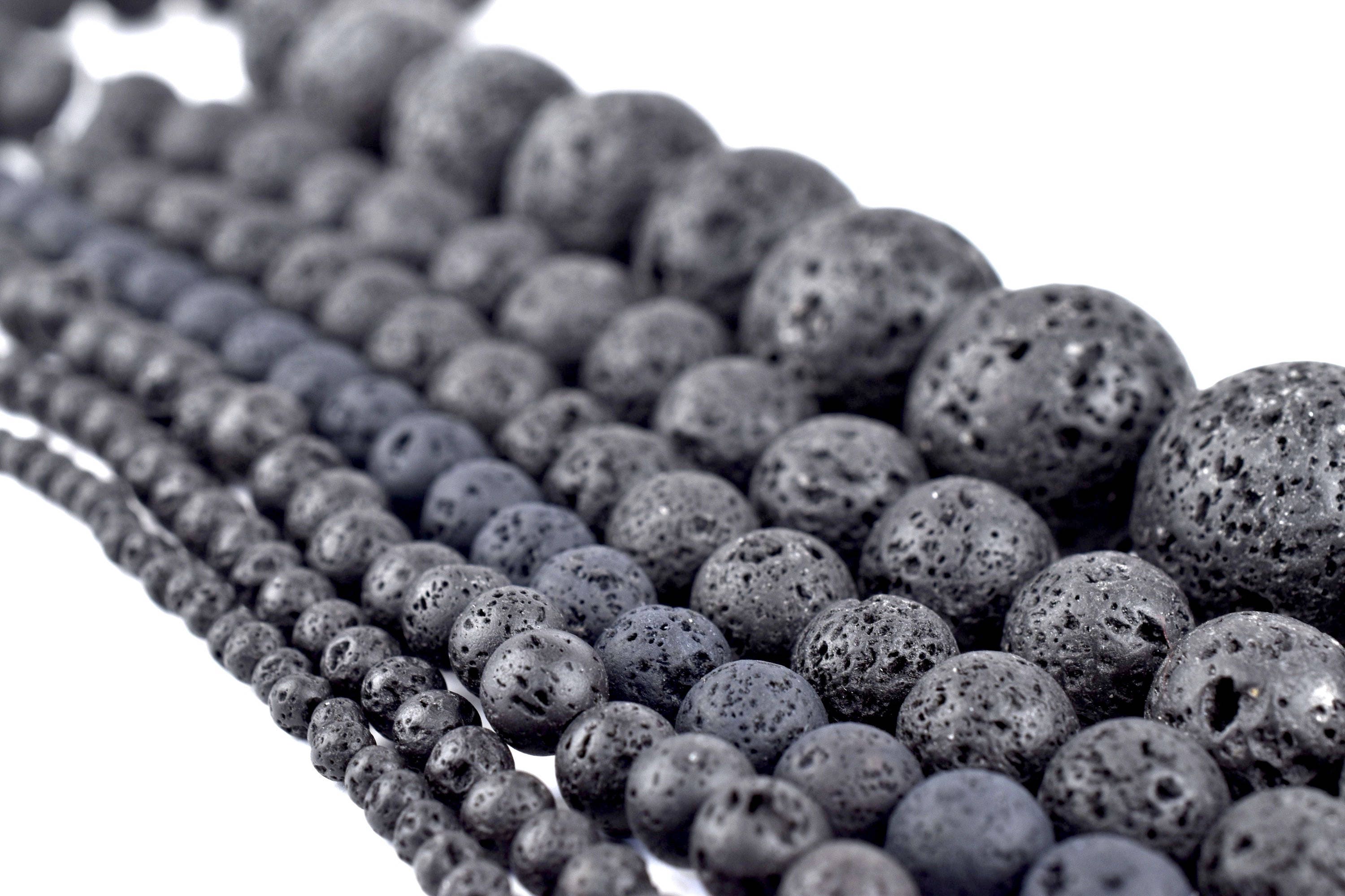 Natural Lava Beads Black Volcanic Rock Beads 4mm 6mm 8mm 10mm