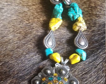 Yellow And Turquoise Howlite