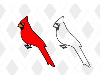 Cardinal Bird Cut File SVG Studio 3 PDF JPG Original Design by Paul for Cricut Silhouette Files Svgs Summer Cutout Cardinals Party Birds