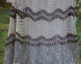 Knit Shawl Pattern ~ Leaves Washed Ashore