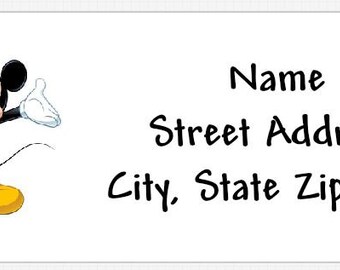 Mickey Mouse Personalized Return Address Labels Buy 3 Get 1 Free