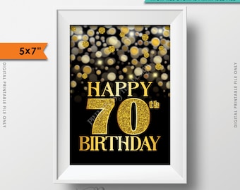 70th Birthday Sign Happy Birthday 70 Golden Birthday Card