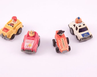 Vintage McDonald's Happy Meal Toys, Pull Back Racers, Ronald McDonald, Birdie the Early Bird, Hamburglar Big Mac, 1984-1985