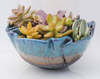 ceramic planter pot garden plant bowl window garden wavy planter