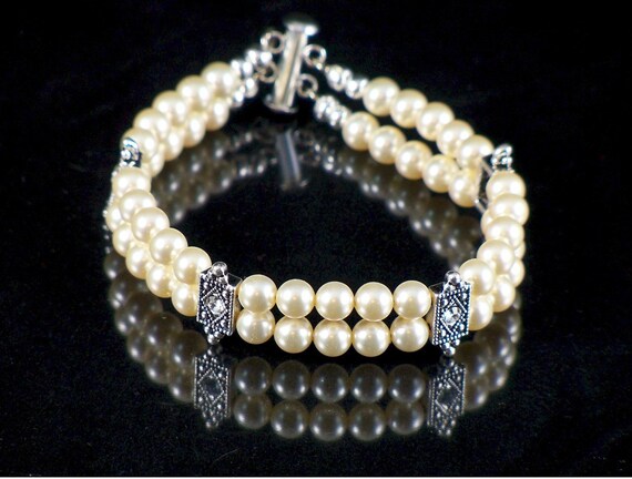 Double Strand 6mm Swarovski Pearl Bracelet