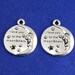 2 pcs -Round Antique Silver Message " I Love You To The Moon & Back " Carved 28mm( 1 1/8") x 22mm ( 7/8"), AS-B0080593-8S