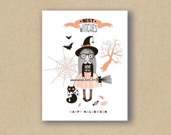 Best Witches - Happy Halloween - Greeting Card - Halloween