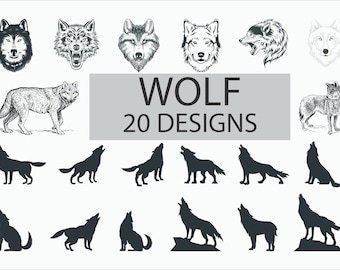 Wolf Svg / Wolf Face Svg / Wolves Svg / Howling Wolf Svg / Wolf Head Svg / Clipart / Decal / Eps/ Dxf / Png / Silhouette / Cut file / vinyl
