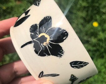 Small Planter with Gold - Floral