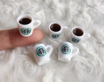 Starbuck Coffee Mug Ceramic, coffee cup Miniature,Miniature for Doll's House