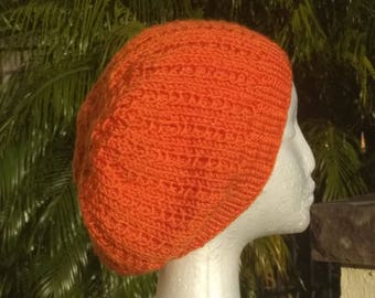 Orange Slouch Style Baggy Beanie