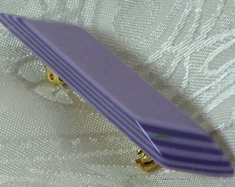 Lilac Lucite Vintage Brooch Pin Purple Bakelite Era Layered Unique Thermoset Pop Art Deco Unusual Designer Original Card Modernist Mad Men