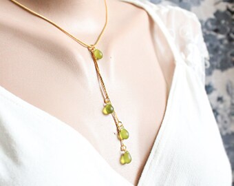 emerald green necklace for her elegant jewelry gift for girlfriend gold green for women olive green pendant gifts for wife uur Y29