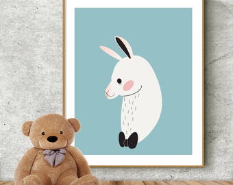 Alpaca print, Nursery print, Nursery decor