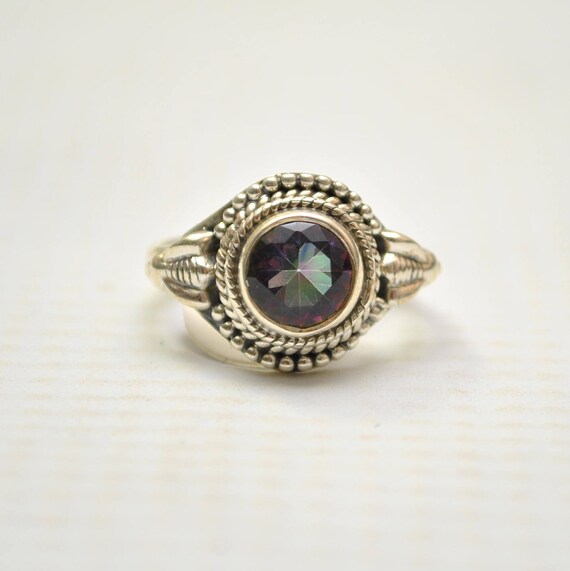 Sterling Silver Rainbow Topaz Sz 6 #9248