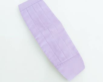 One Size - Early 1980’s vintage pastel lavender polyester cummerbund