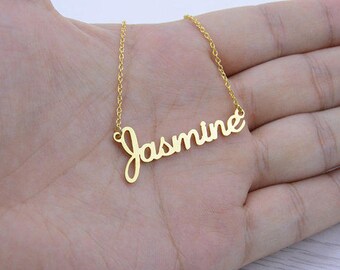 Name necklace, Custom name Jewelry, Personalized Name Necklace, Gold name necklace, Rose name Necklace, Bridesmaid Gift, birthday gift.