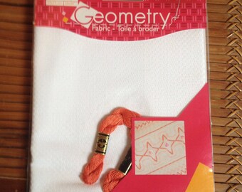 canvas Geometry white DMC embroidery FLOSS