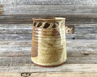 Vintage Pottery Luminary, Pottery Pencil Holder