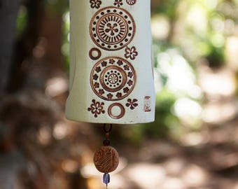 Wind Chime Handmade Garden Bell Backyard Chimes, Unique Porcelain Garden Art Decor Birdie Sculpture Birthday Gift Idea For Her - IN STOCK!