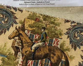 horse fabric,upholstery fabric samples,animal material,Robert Allen samples, horseback riding,jockey,set of 6,designer fabric,tiger,elephant