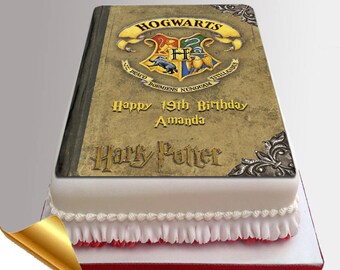 Icing Cake Topper - 11x7 inch Harry Potter Spell Book