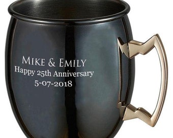 Personalized Moscow Mule, Gun Metal Finished Moscow Mule Mug, Groomsmen Gift, Gift for Couple, Birthday Gift, Anniversary Gift VAC374