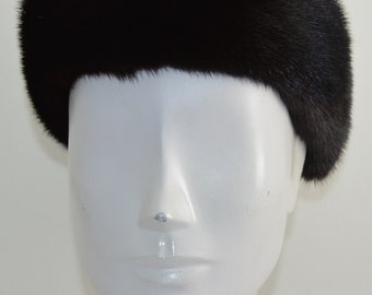 Mahogany Mink Fur Headband new made in the usa