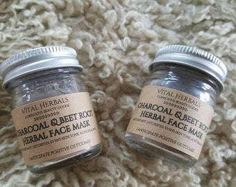 Charcoal and beetroot herbal face mask