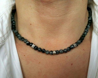 Mens Necklace Obsidian Necklace for Men Mens Jewelry Mens Beaded Necklace DESIGN YOUR JEWELRY