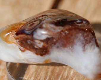 fire agate on chalcedony stone