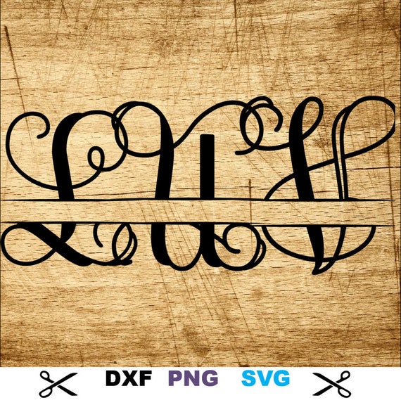 Download Split vine Monogram Digital Art SVG PNG DXF font file